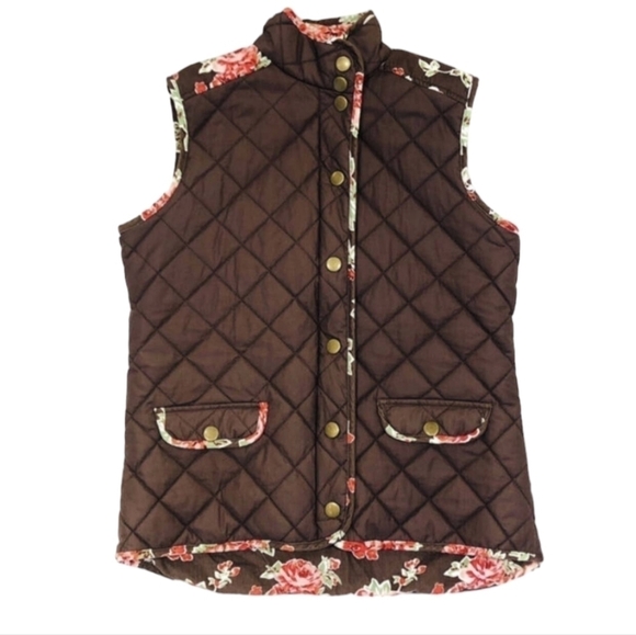 Matilda Jane Sydney reversible quilted and corduroy floral Small Vest - Picture 3 of 16